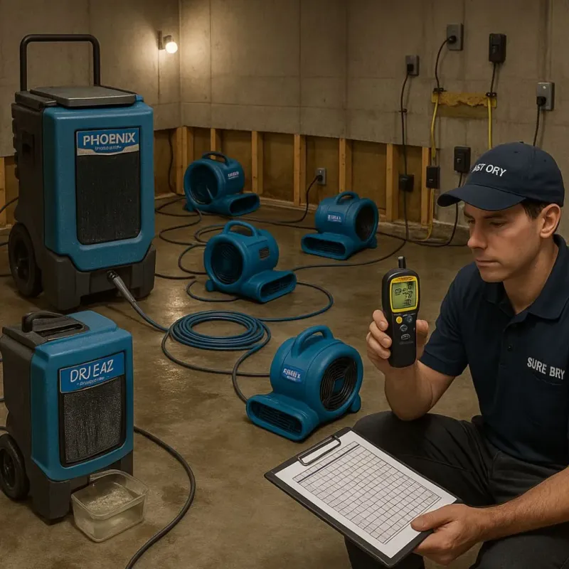 Structural Drying and Dehumidification process in Swanville, ME